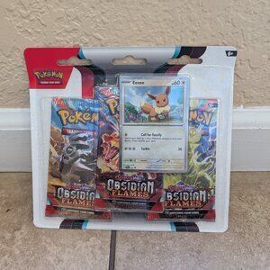 Pokemon TCG Scarlet & Violet Obsidian Flames 3 Booster Pack Eevee Foil
